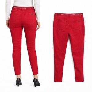 Joes Jeans Womens Red High Water Beaded Trim Skinny Ankle Jeans Size 29